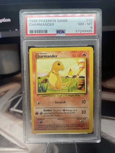 Charmander 46/102 Base Set Authentic PSA 8