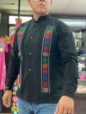 Mexican Guayabera for Men, Size L, Cotton Fabric