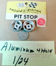 K B 1 Pair Aluminun Wheel 4 Slot Slot Car Racing 3/4" X 5/16" Vintage 5:40 used