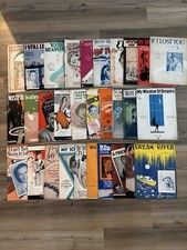 Lotto di 30 spartiti di pianoforte vintage anni 20-30