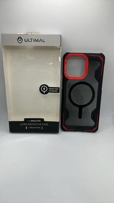 ULTIMAL Schutzhülle für iPhone 14 Pro Max Case mit MagSafe Schwarz + Rot