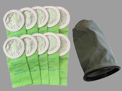 10 Proteam Backpack Vacuum Bags 100331 Replacement 10 QT + 10 Quart Cloth Bag