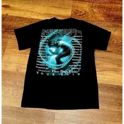 Disturbed EVOLUTION Concert Tour 2019 T-Shirt Rock Band Black Men's Size M
