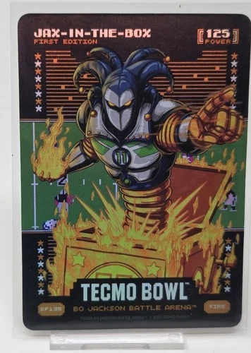 2026 Bo Jackson Battle Arena TECMO Bowl Jax-In-the-Box BF Foil Fire Njigba BF135