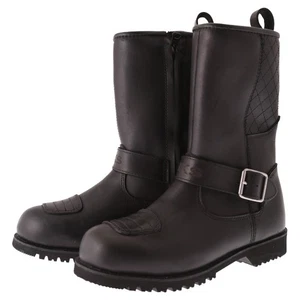 BKS Lady Cruiser Buckle Motorcycle Boots Ladies Womens Black