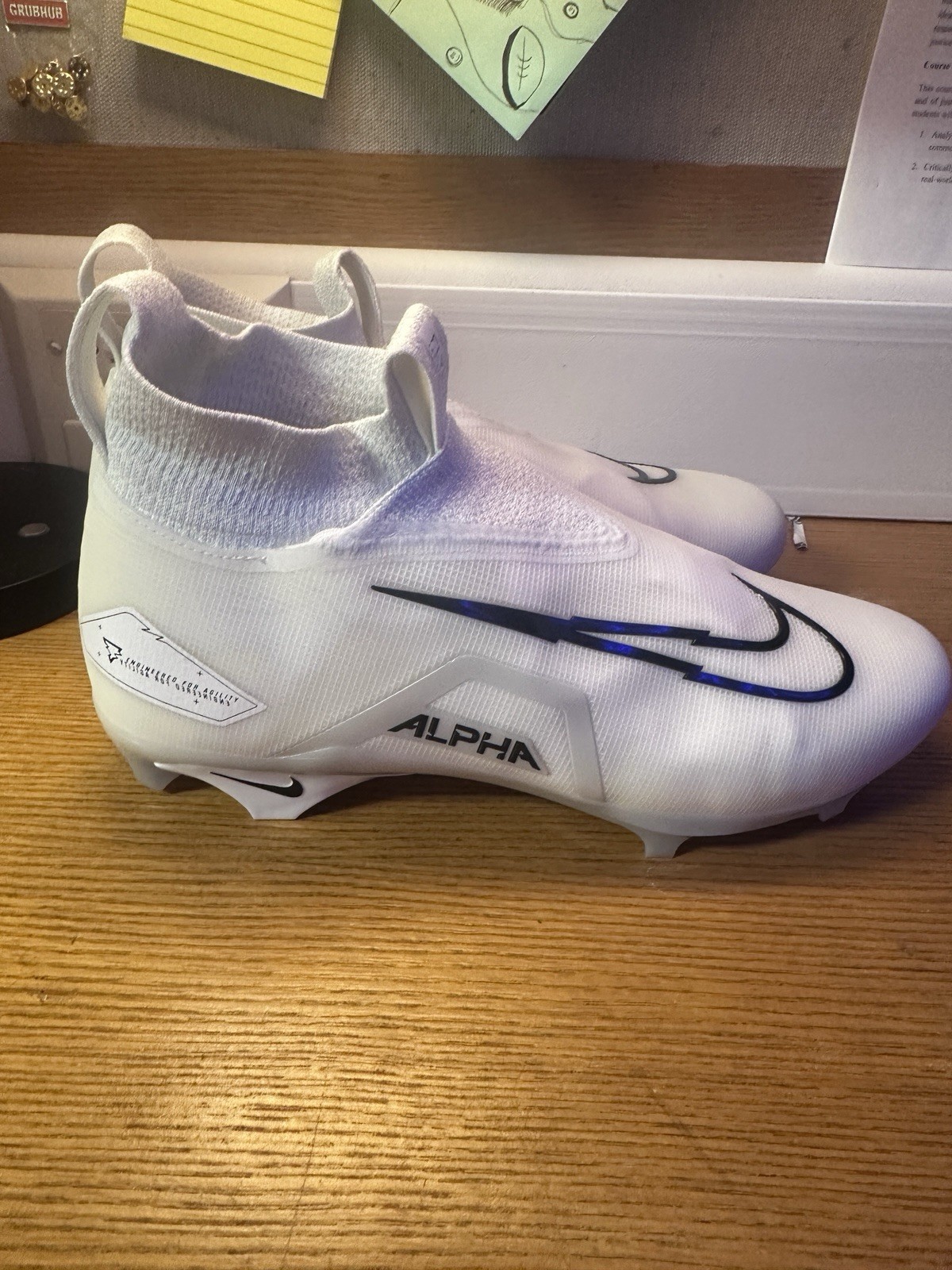 Nike Alpha Menace Elite 3 Football Cleats – White – Size 14