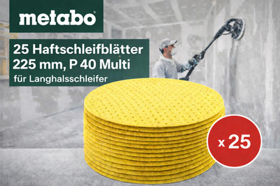 Metabo 25 Haftschleifblätter 225 mm, P 40 Multi 626649000 f. Langhalsschleifer