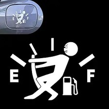 Car Fuel Tank Sticker, Funny Gas Tank Decal, Reflective Fuel Gage Color: white