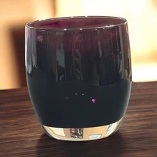 Glassybaby Lollypop purple candle holder with votives logo READ