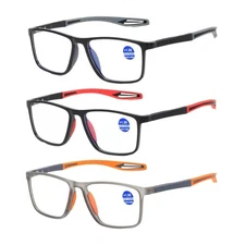 Manly Kicks Reading Glasses, Men's Sports Ultra-Light Anti-Blue Light Presbyopic