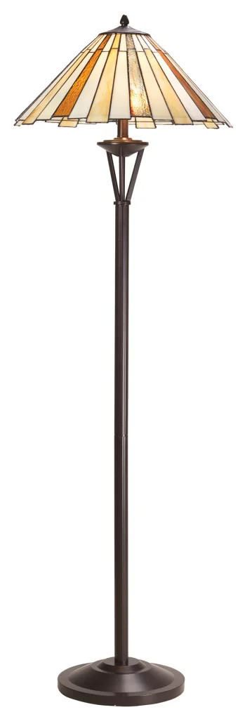 Tiffany Table Light Floor Antique Rixon Amber Cream Oaks Lighting OT 4057 FS