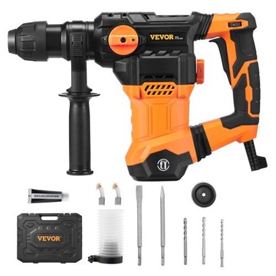 1-1/4 Inch SDS-Plus Rotary Hammer Drill, 13 Amp Corded Drills, Heavy Duty Chippi