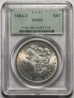 1884 O - Morgan U.S. Silver Dollar - Toned Rim - Vintage Green Rattler PCGS MS65