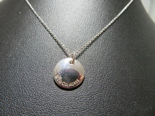 SILVER AUTHENTIC TIFFANY & CO. LETTER G PENDANT W/  18"CHAIN 3.10gram(G134954-3)