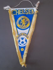 GAGLIARDETTO PENNANT VINTAGE '80 FOOTBALL CHELSEA SUPER BLUES. RARE