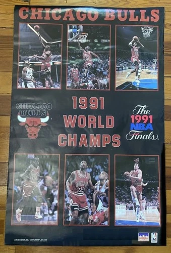 Chicago Bulls 1991 NBA World Champs Starline poster with Michael Jordan image 3