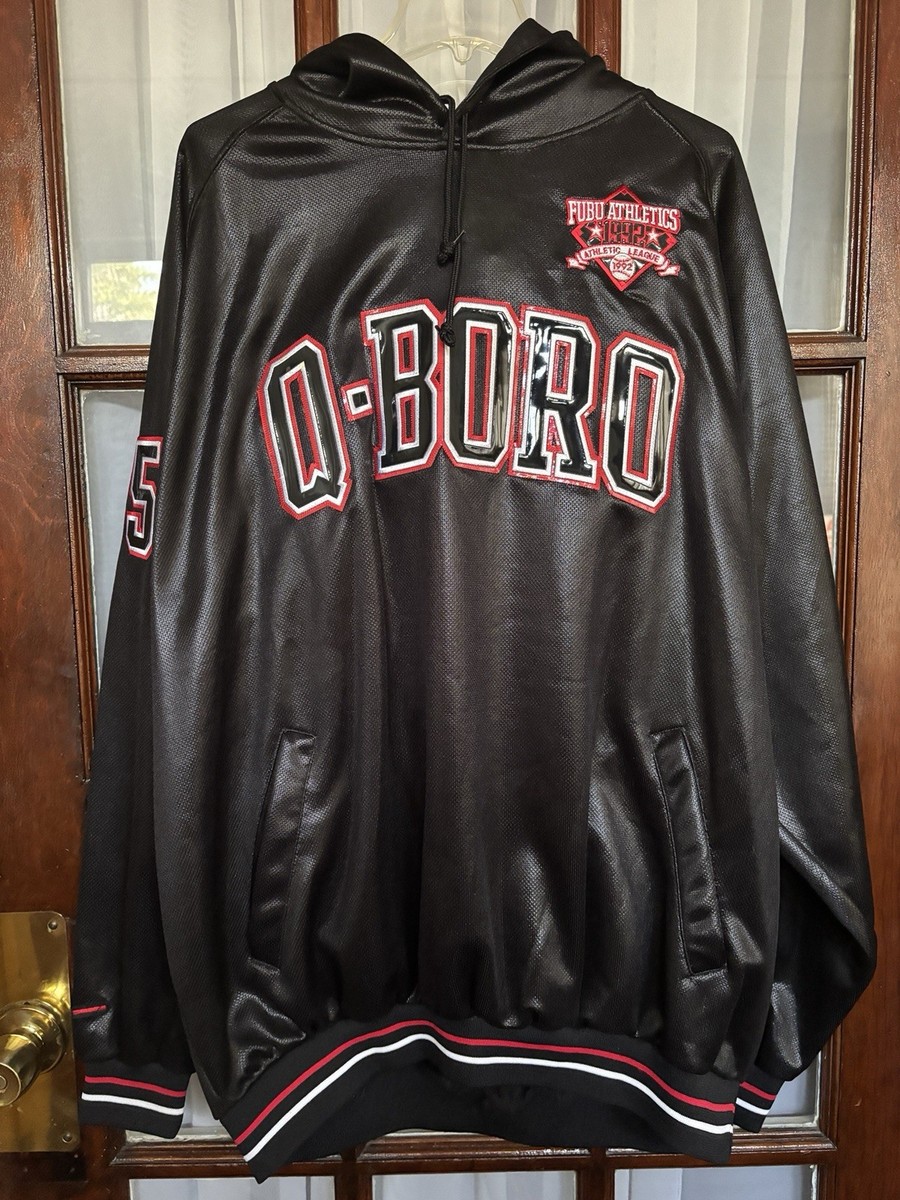 NWT Vintage Y2K Fubu Athletics Q-Boro Queens NYC Black Hoodie sz