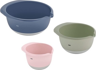 Emsa Prep&Bake Rührschüssel Set 3-teilig Kunststoff rutschfest 1,4 2,8 4,7 Liter
