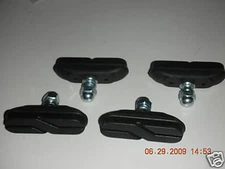 4-PACK BOLT ON BICYCLE BIKE RAINY WEATHER PROOF RUBBER BRAKE PADS NEW