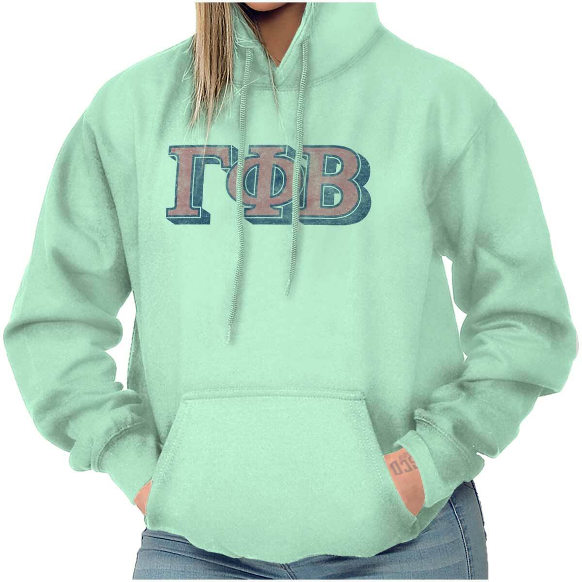Vintage Authentic Gamma Phi Beta Sorority Women Long Sleeve Hoodie  Sweatshirt
