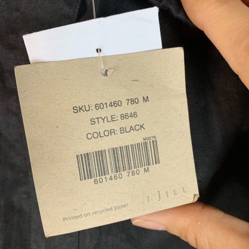 NWT J Jill Pants Womens Medium 100% Linen Relaxed Pull On Black 8646 - Picture 7 of 12