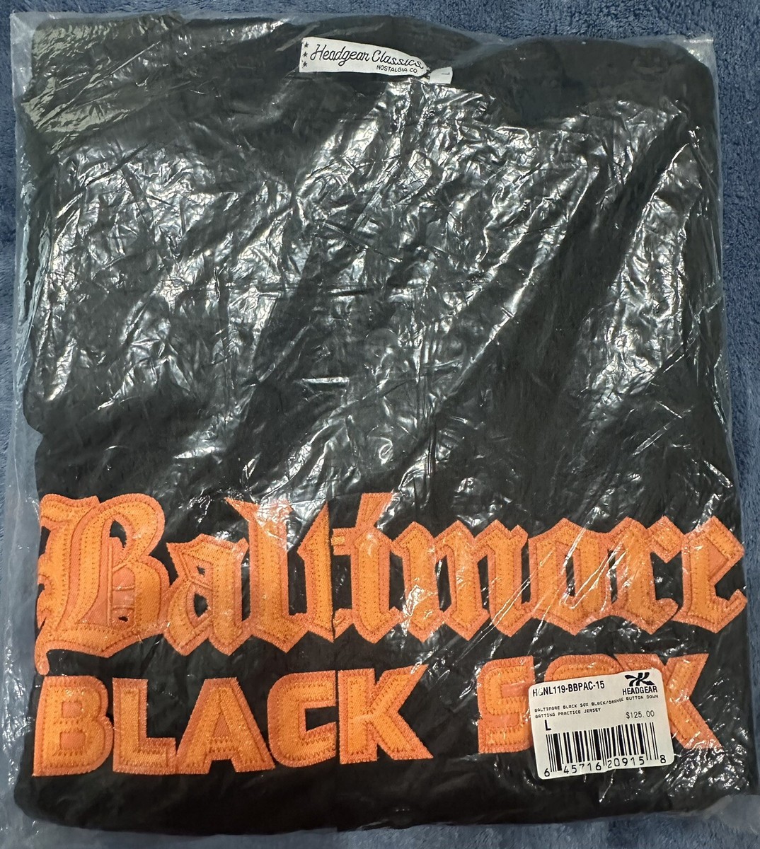 Baltimore Black Sox Black/Orange Button Down Batting Practice