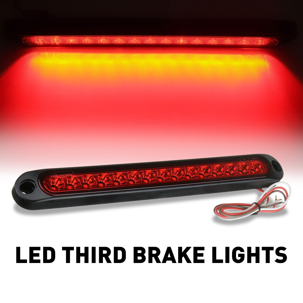 Pure Red LED Third 3rd Brake Light Lamp for Most Truck SUV Jeep RV 15-LEDs Super