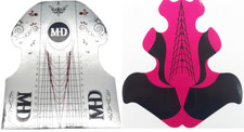 Nail Form Stickers – Self-Adhesive Acrylic UV Extension Guide | Red/Silver | UK
