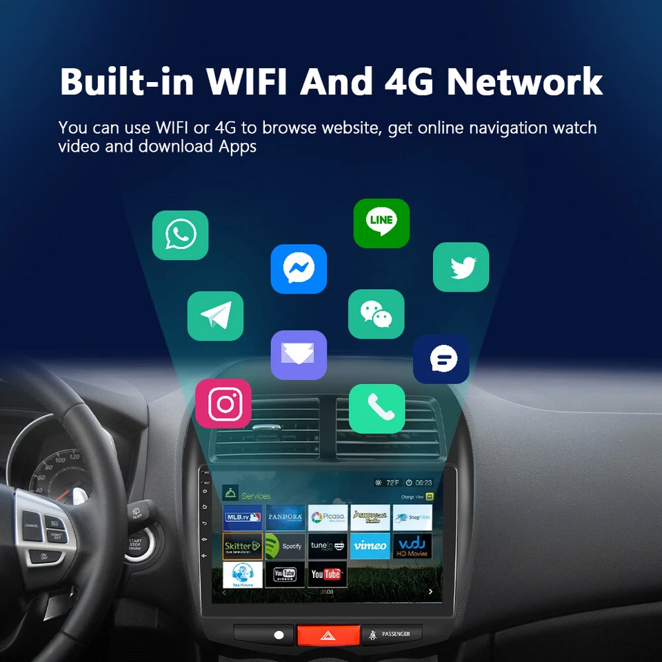 10.1'' Für Mitsubishi ASX 2010-17 Autoradio Android 15 CarPlay Navi DAB+GPS 32GB - Bild 4 von 4