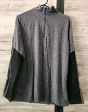 Ibex Men's Size Large 1/4 Zip Sweater Gray Pullover Shirt Merino Wool Casual