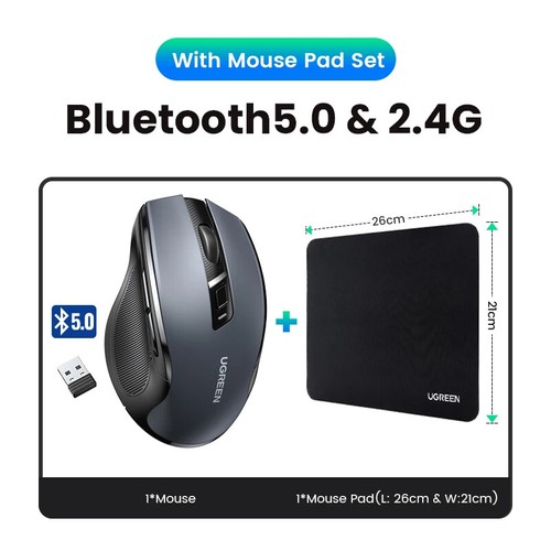 Wireless Mouse Bluetooth5.0 Mouse Ergonomic 4000DPI 6 Mute Buttons Mouse MacBook - 第 28/37 張圖片