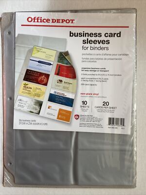 Office Depot Brand Business Collection Card File Binder Refill Pages, 8  1/2" x | eBay