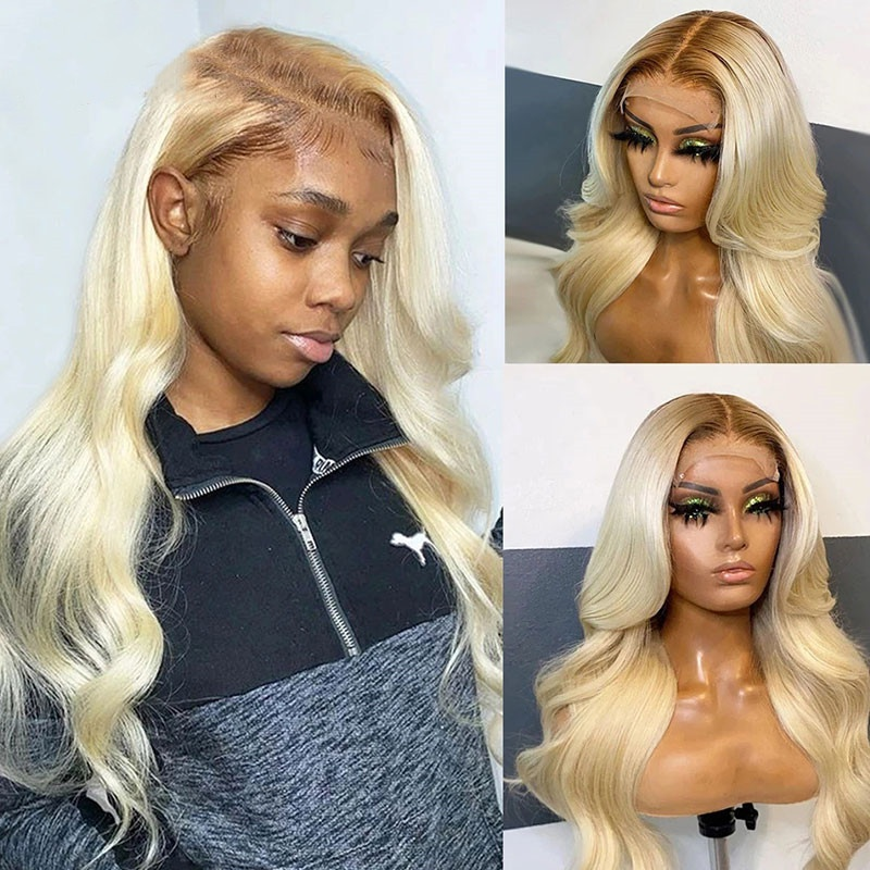 13X6 FREE PART HUMAN HAIR LACE FRONT FULL WIG LONG WAVY 