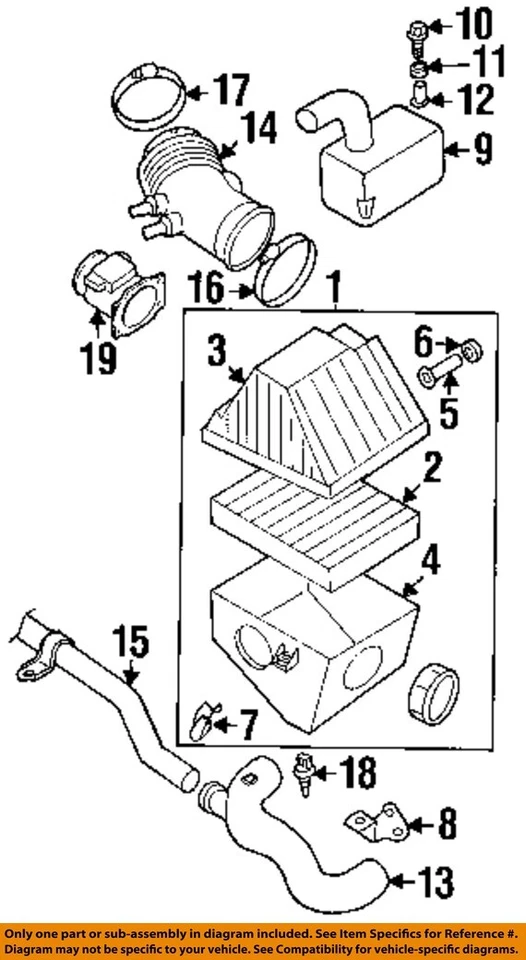 Used Fuel Injection Air Flow Meter fits: 2001 Nissan Xterra 6 cylinder Grade A - Image 3 of 4