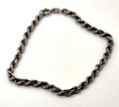 アクセサリー Vintage Italy Silver Chain Bracelet Vintage Stamped ITALY 925 Sterling Silver Twisted Chain Shape