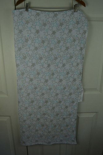 Swaddle Designs Stars Print Baby Swaddle Blanket Muslin White Blue Gray Cotton - Picture 4 of 8