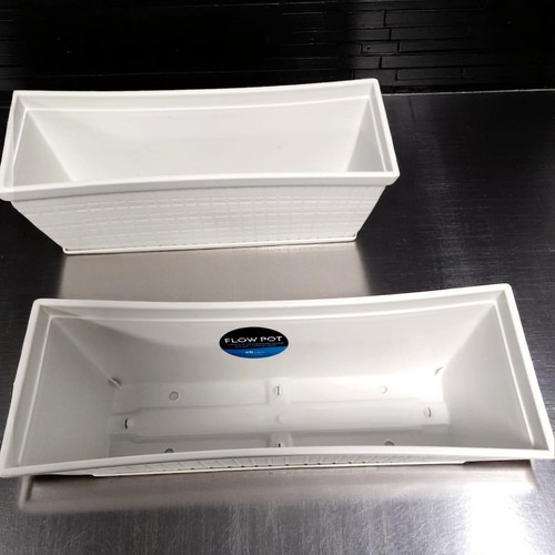 Window Box Planter 13" Cotton White Garden Pot - 3 Pack / 8 Pack - Picture 10 of 34