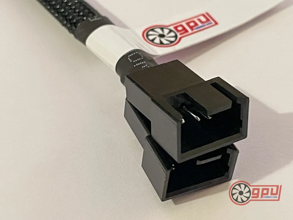 GPU Fan Splitter - mini 4-Pin to 2x PWM Adapter Cable GPU - Braided Black PH2.0 - Image 3 of 4