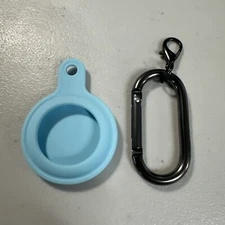 Airtag Protective Case, Holder, Keychain, With Carabiner Light Blue