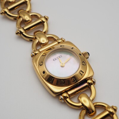 グッチ GUCCI スクエア 革ベルト レディース 腕時計 ゴールド C847 s-l400.jpg