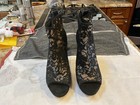 $250 Nw Striking! RARE! Via Spiga Evanna Black Lace Peep Toe Pumps Size 9M Italy — photo 2