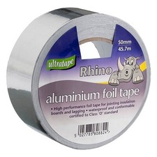 Ultratape Rhino Aluminium Silver Grey Foil Tape-50mm X 45.7m
