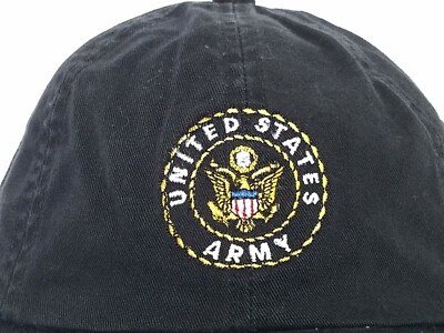 United States Army Black Military Ball Cap Hat / Name on Back