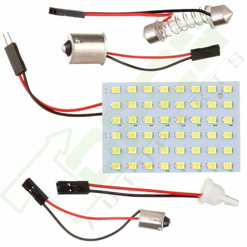 5 X Car Festoon T10 BA9S White LED 48SMD Panel Interior Dome Map Light Bulb Lamp - Picture 3 of 9