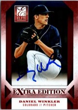 Daniel Winkler signed Baseball Card Rockies 2013 Panini Elite Extra Rookie #75