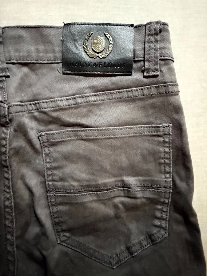 Pantalones de mezclilla House Of Lordes para hombre 30 grises con cinturón bolsillos para hombre 30X29. Foto 2 de 4