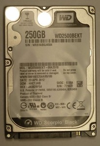 Western Digital WD2500BEKT 250 GB SATA II 7200 RPM 2,5 Zoll