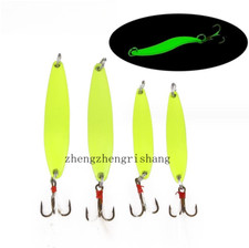 10pcs Luminous Trout Spoon Metal Fishing Lures Spinner Baits Bass Hooks Tackle
