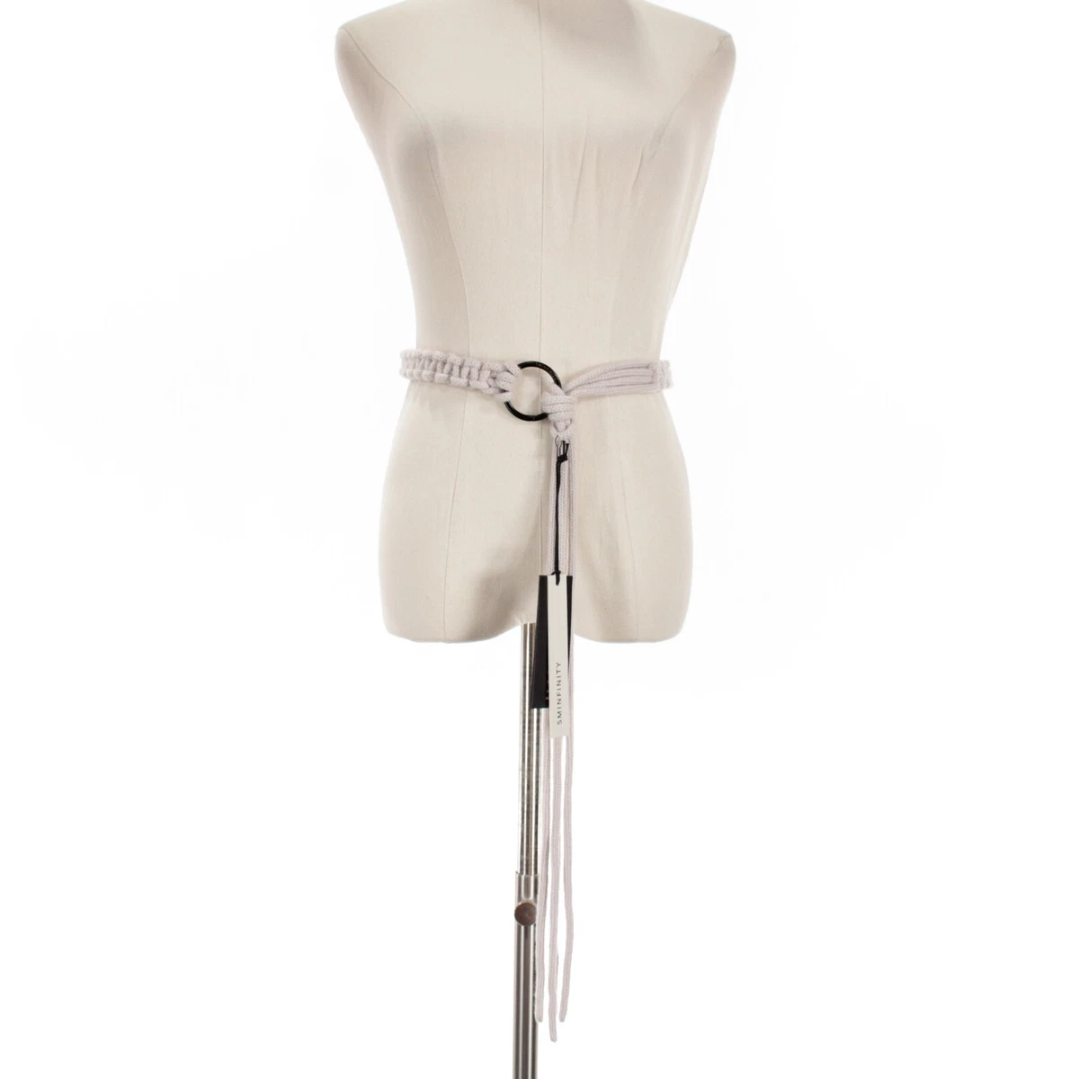 Sminfinity NWT Hang Loose O Ring Belt One Size Flare Light Beige 100% Cashmere Lina Lee women pink suede belt size 90 cm main image 3