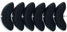 50 Czech Pressed Glass Matte Jet Black 10x4x4mm Angel Wings Beads